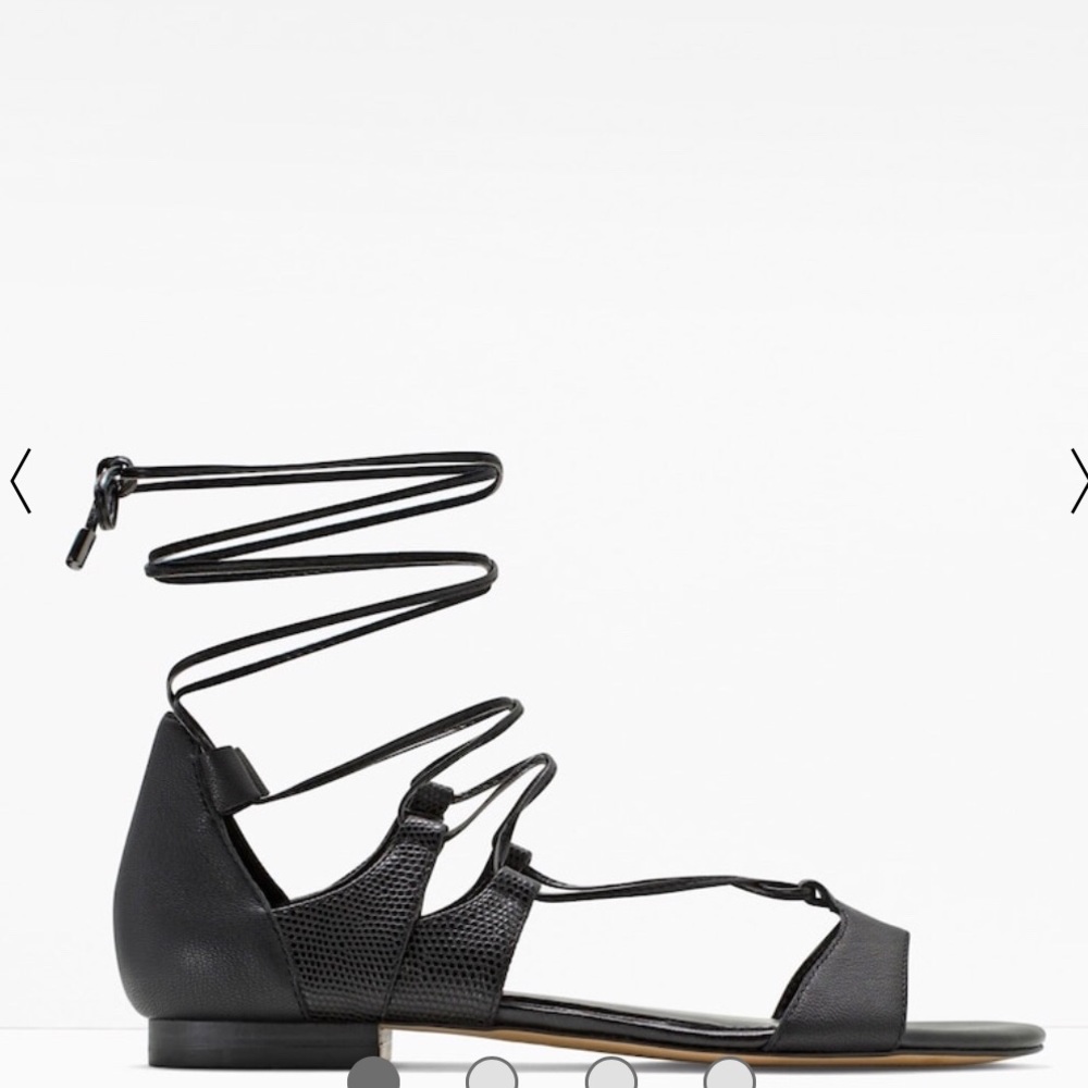 Women's Black Lace-Up Gladiator Sandals